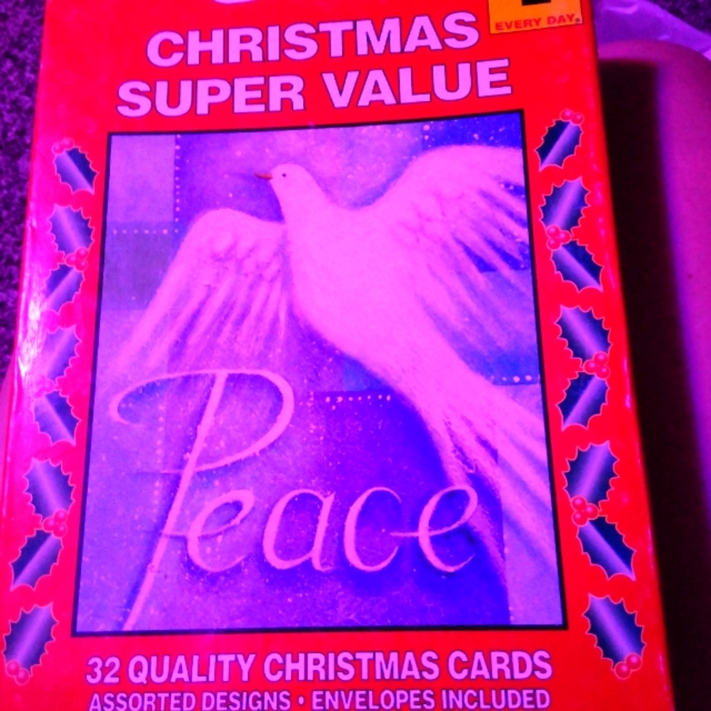 One brand new box of Christmas super value cards there are 32 quality Christmas
